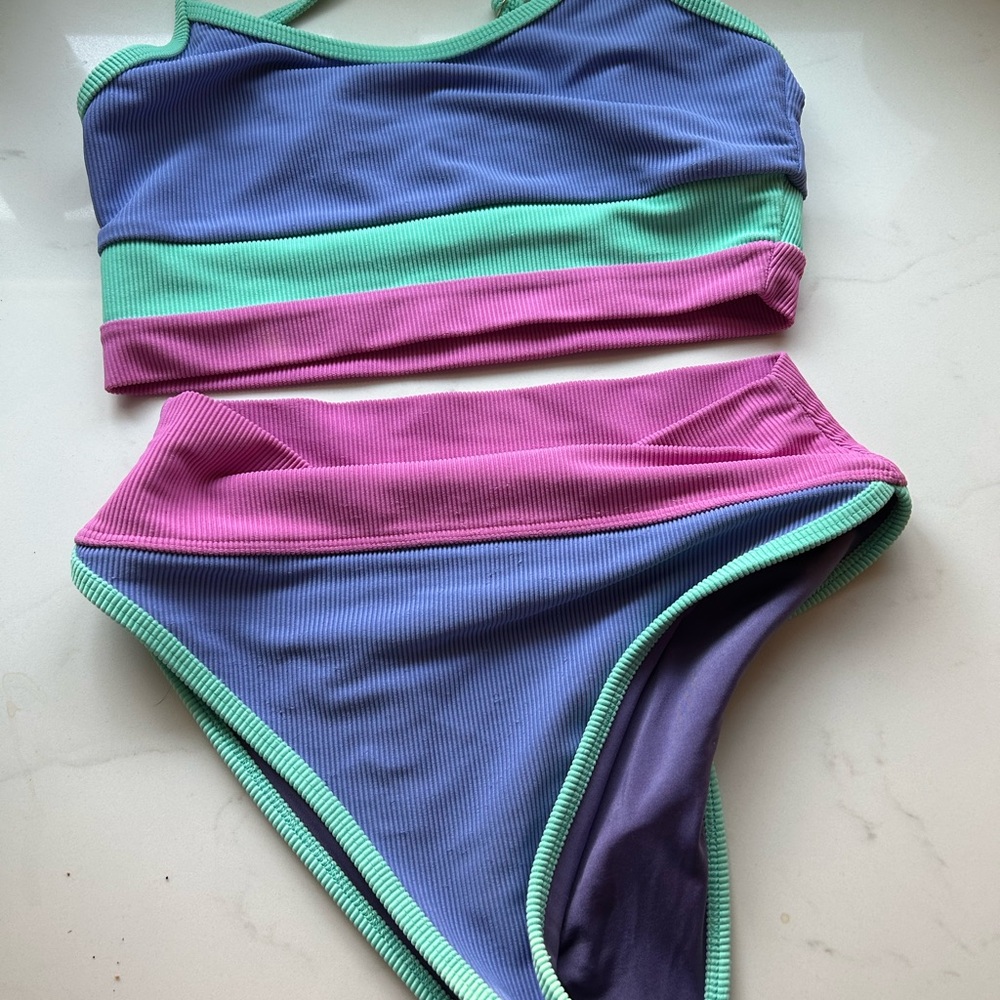 Beach Riot Purple and Pink Bikini Swimwear